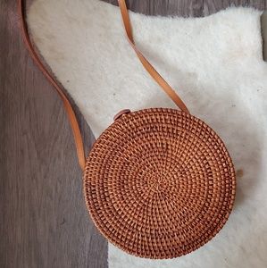 Urban Outfitters Rattan Round Bali Bag